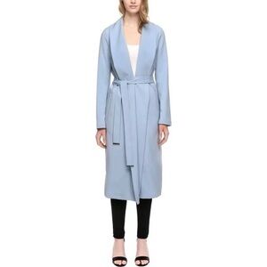 Soia & Kyo Dessie Belted Coat Sky Blue Sz L NWT